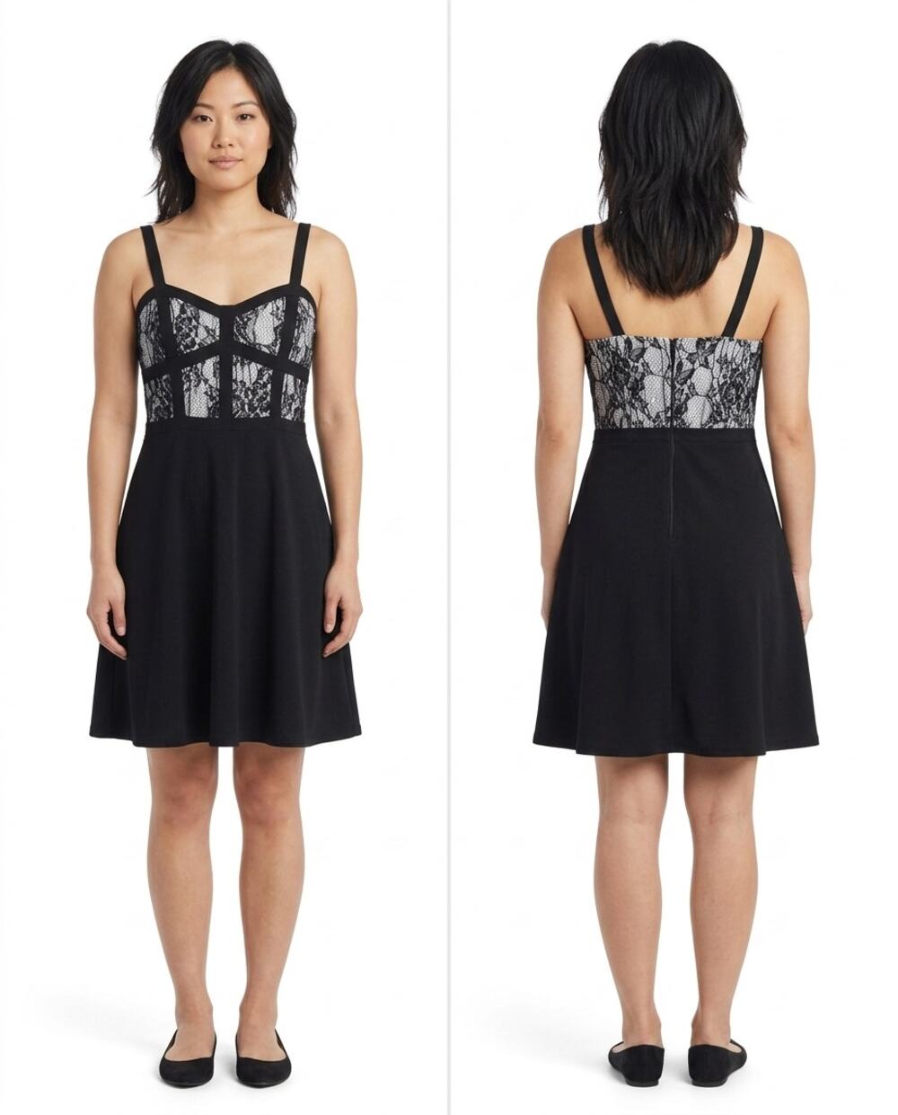 City Triangles Black A-Line Mini Lace Lined Dress Women Size 9